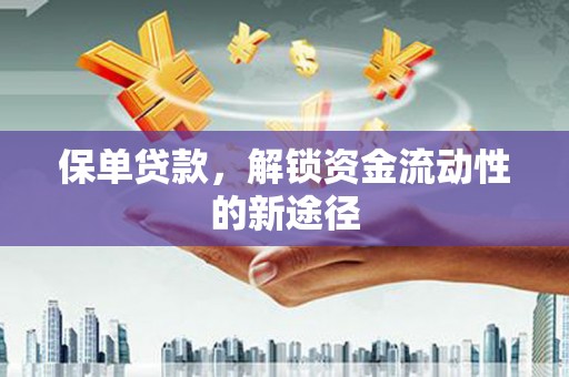 清河门保单贷款，解锁资金流动性的新途径