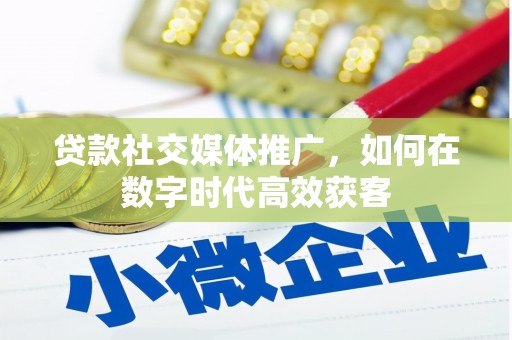 罗定贷款社交媒体推广，如何在数字时代高效获客