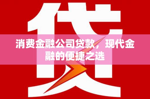 宁城消费金融公司贷款，现代金融的便捷之选
