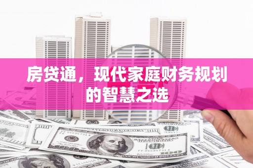 利辛房贷通，现代家庭财务规划的智慧之选