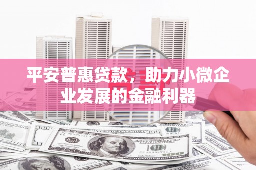 北竿平安普惠贷款，助力小微企业发展的金融利器